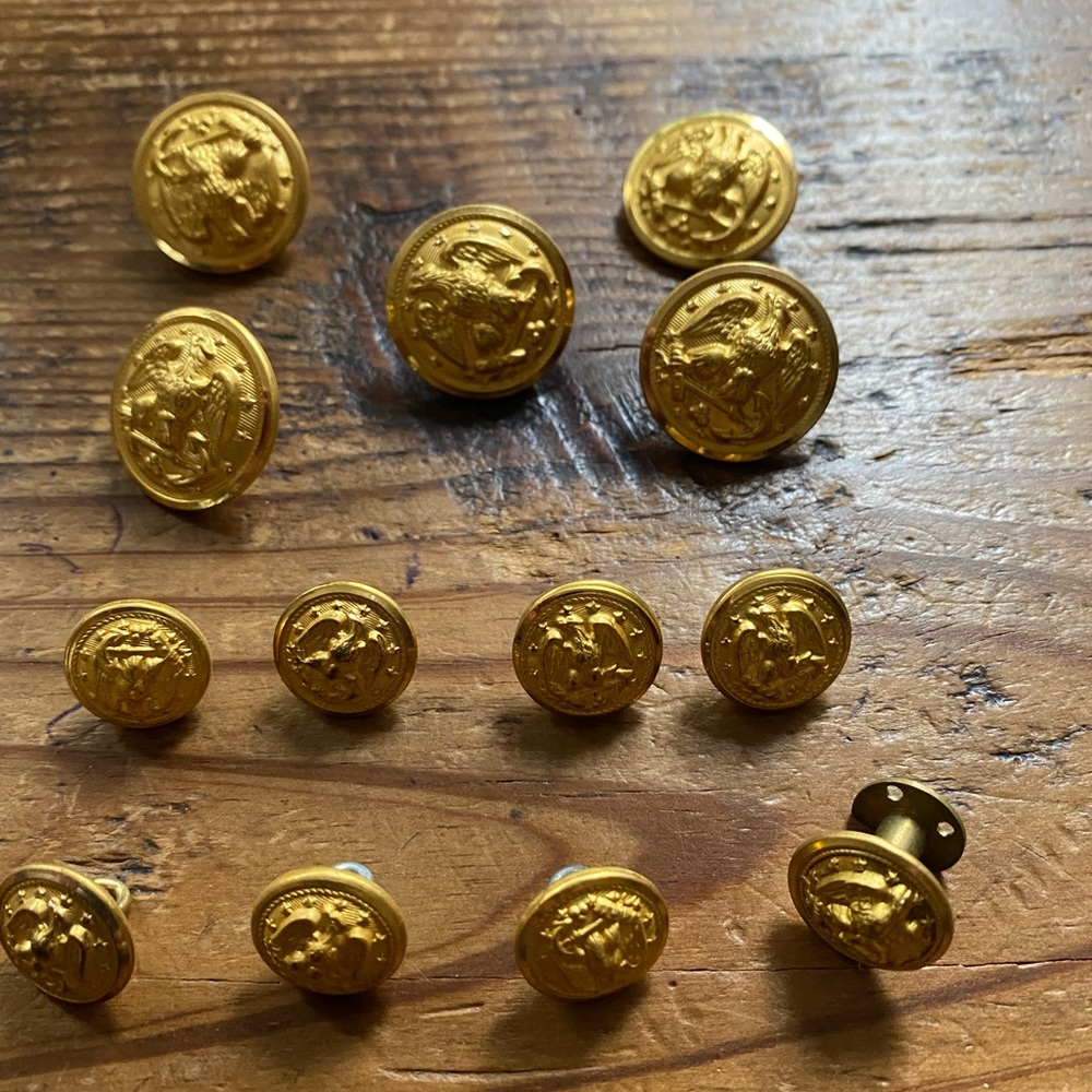 Set of Vintage Gemsco New York Military - Navy, Brass Buttons.